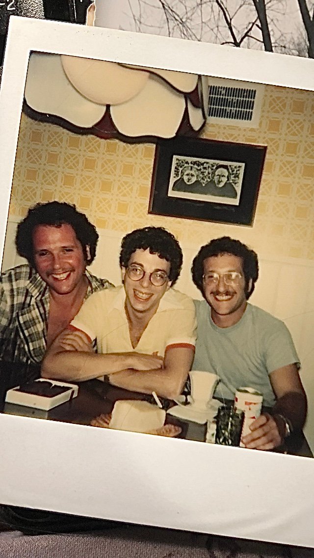 Here I am at Aunt Marcia's house in Binghamton, flanked by my cousins Andy, left, and Danny on the right, circa 1970. I still have plenty of hair. The boys? Notsomuch. ;-)